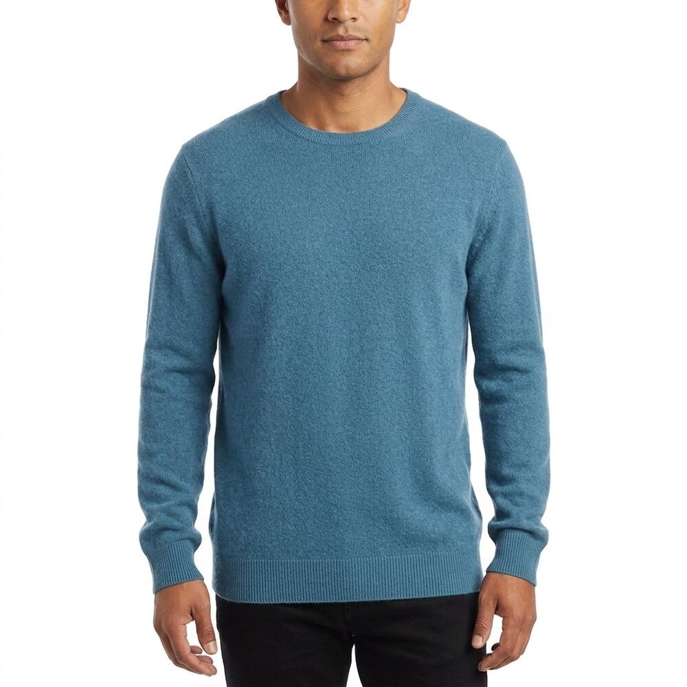 NWT Tasso Elba Cashmere Blue Pullover Lightweight Sweater Men Knit Size XL